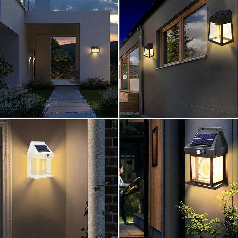 PIR Motion Sensor Solar Powered Wall Lantern – Outdoor Waterproof Solar Wall Light (IP65)