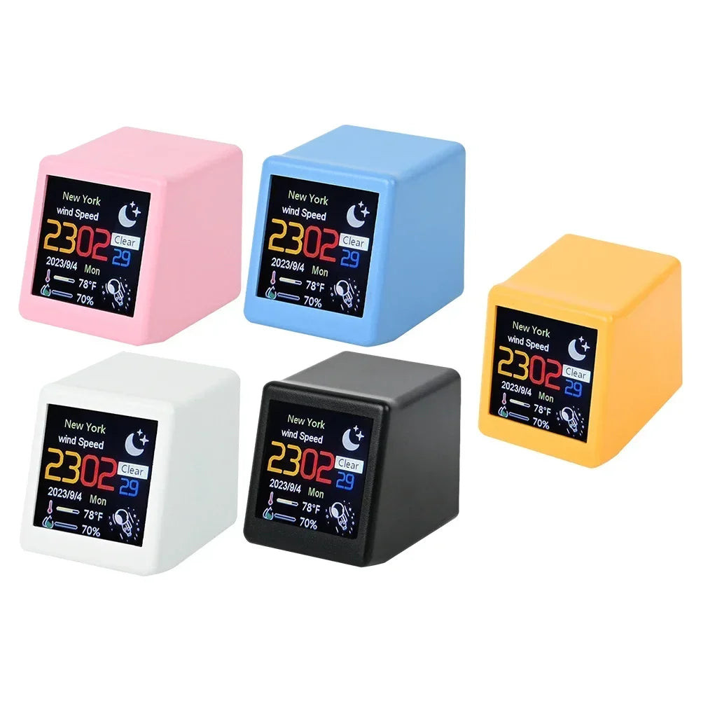 WiFi Digital Weather Station & Alarm Clock – Smart Temperature, Humidity & Forecast Display