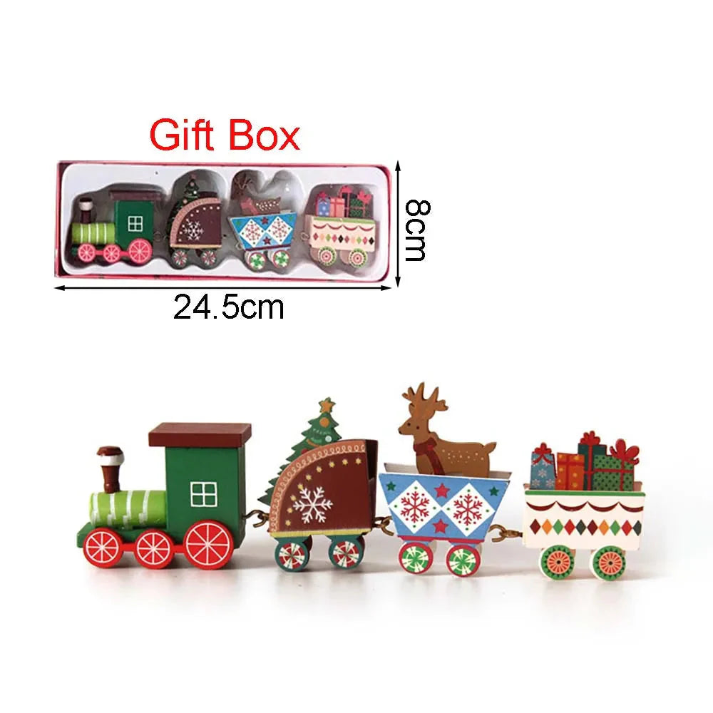 Christmas Wooden Train Decoration – Happy New Year 2026 Gift