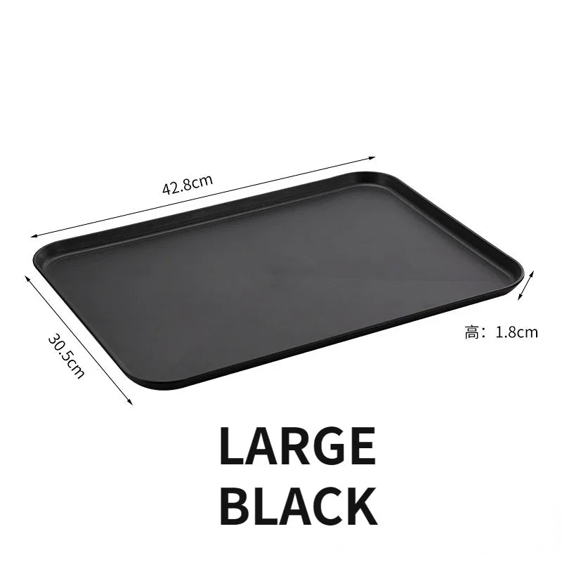 The Nordic Rectangular Serving Tray | Matte Black Organizer