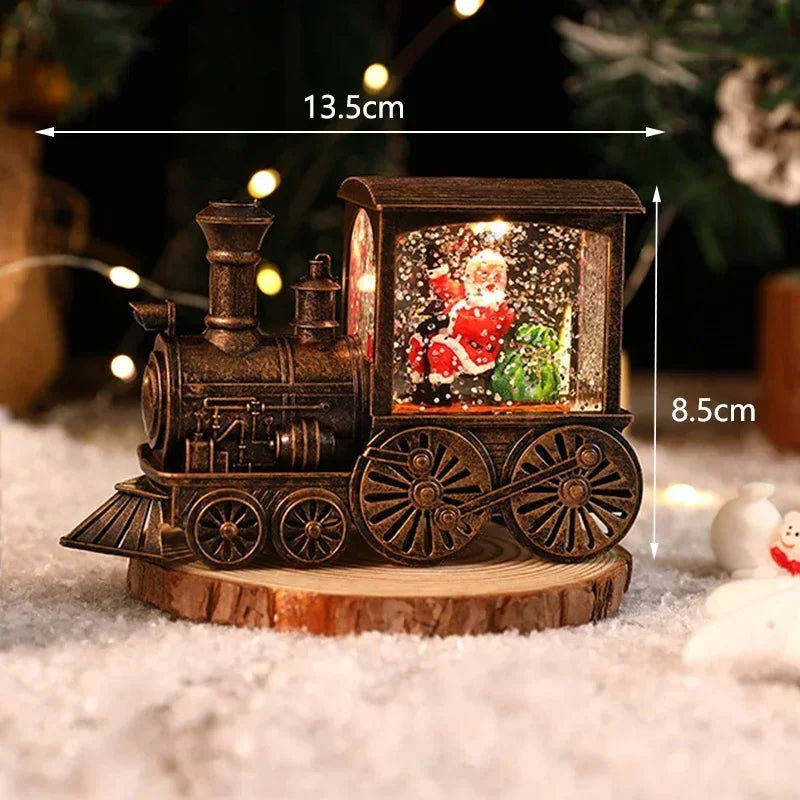 2026 Christmas Gift Christmas Crystal Ball Ornaments LED Lights Train Santa Claus Merry Christmas Decoration for Home Party Xmas