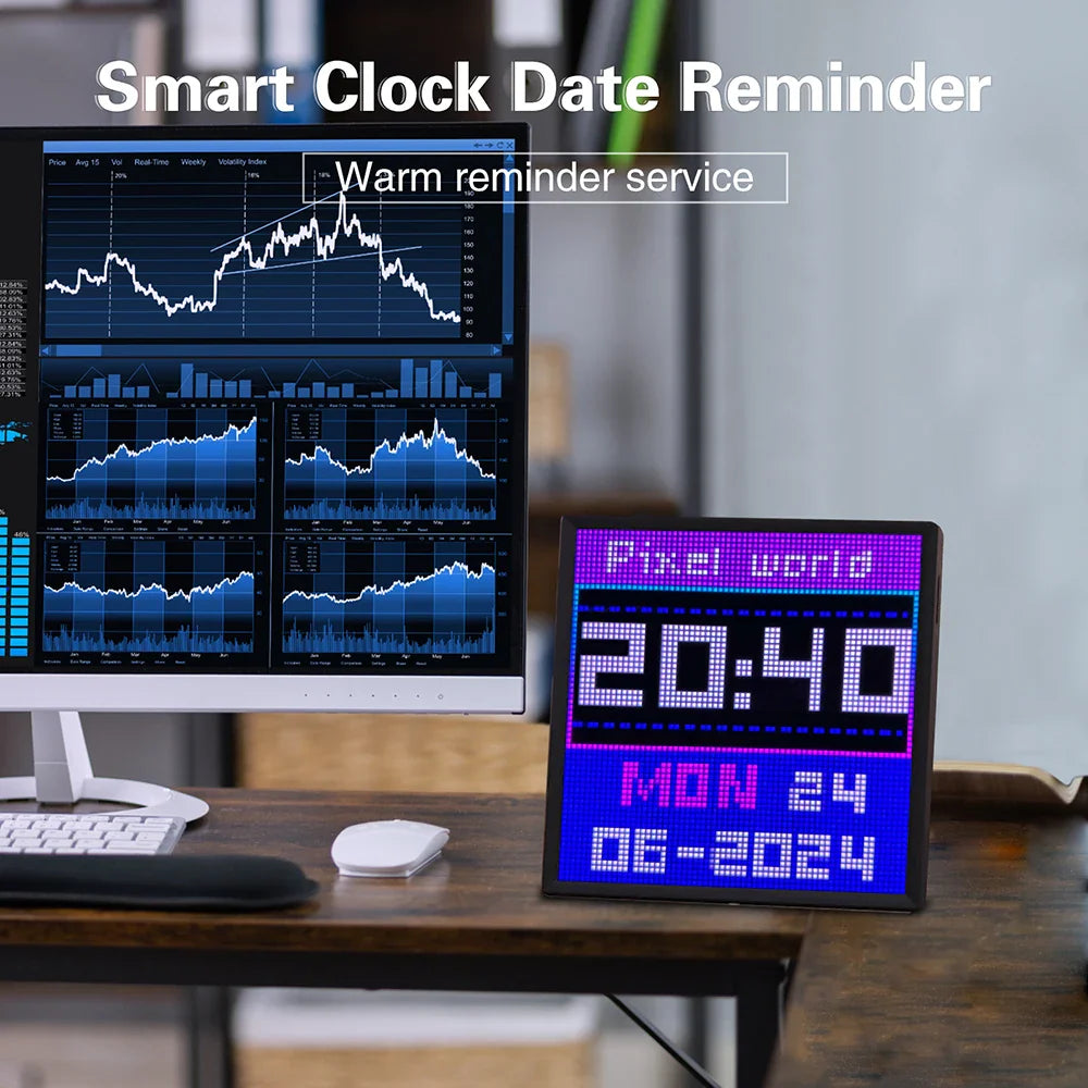 LED Pixel Matrix Bluetooth Smart Display (64×64 RGB) – App-Controlled Pixel Art Frame, Gaming & Anime Room Décor