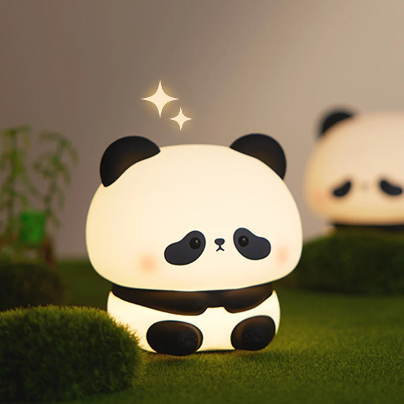 Panda LED Night Light – Touch Sensor Cartoon Kids Nightlight, Silicone Bedside Lamp, Holiday & Christmas Gift