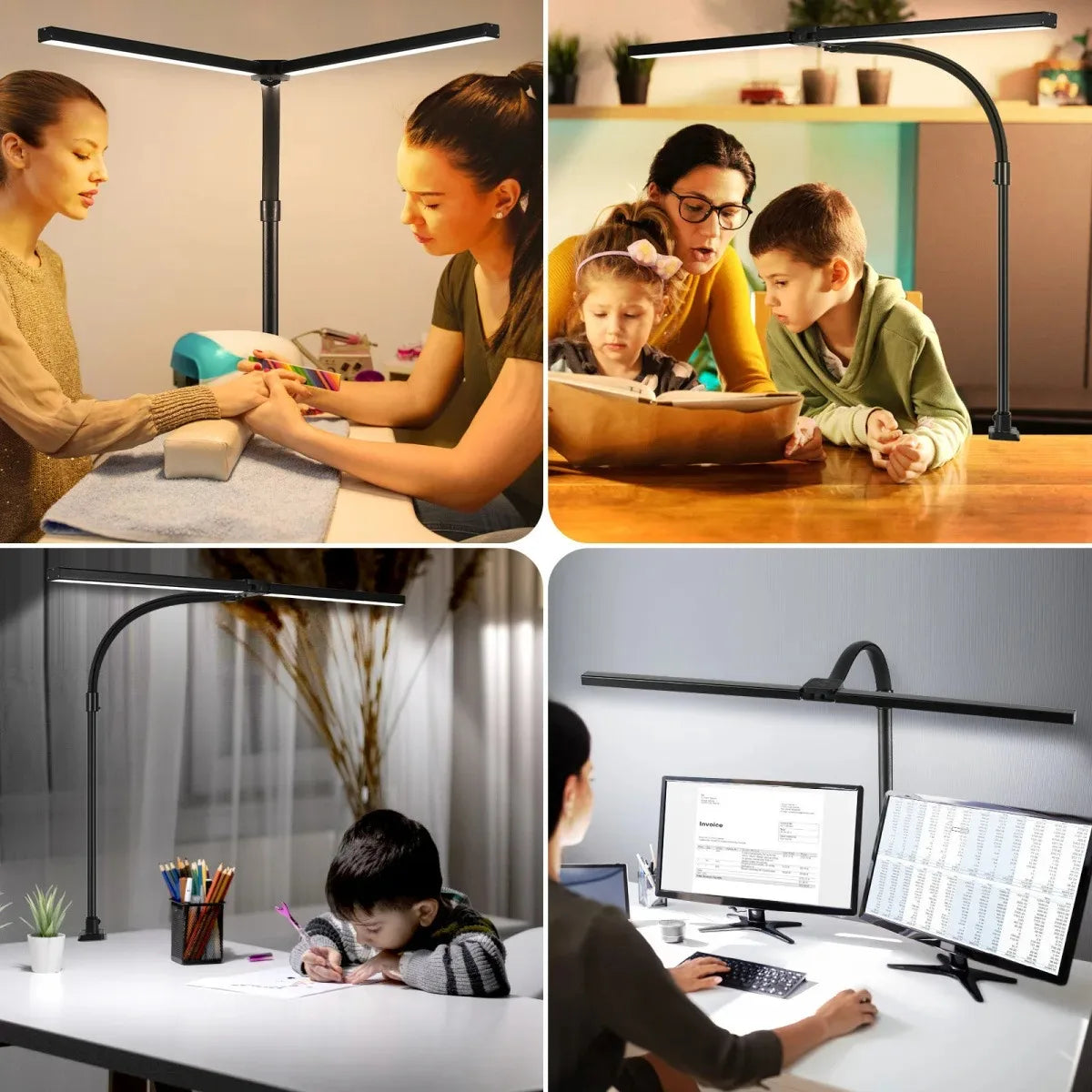 Adjustable LED Desk Lamp with Gooseneck – Eye-Caring, Steeples Dimmable Architect Light