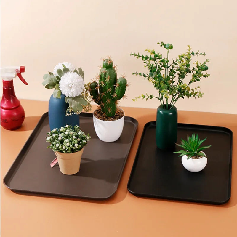 The Nordic Rectangular Serving Tray | Matte Black Organizer