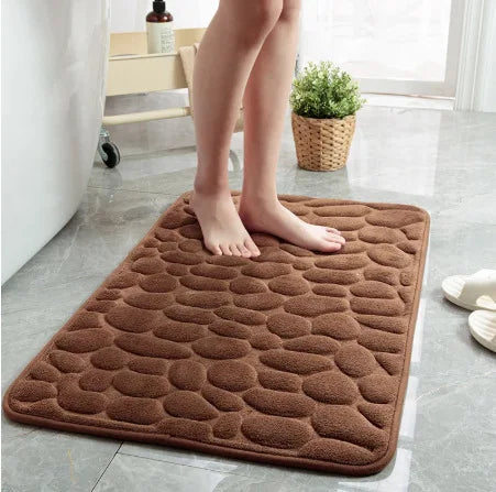 Pebble Texture Non-Slip Bath Mat | Soft Spa-Style Bathroom Rug