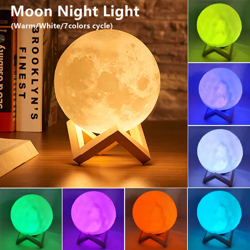 Book Light LED Moon Lamp – Galaxy Night Light for Kids & Adults, Bedroom Decoration, Birthday Gift