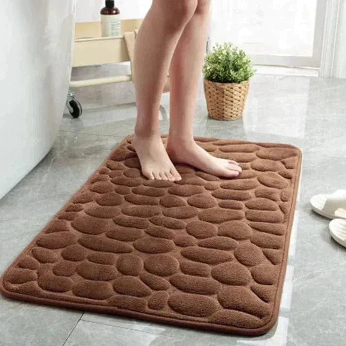 Pebble Texture Non-Slip Bath Mat | Soft Spa-Style Bathroom Rug