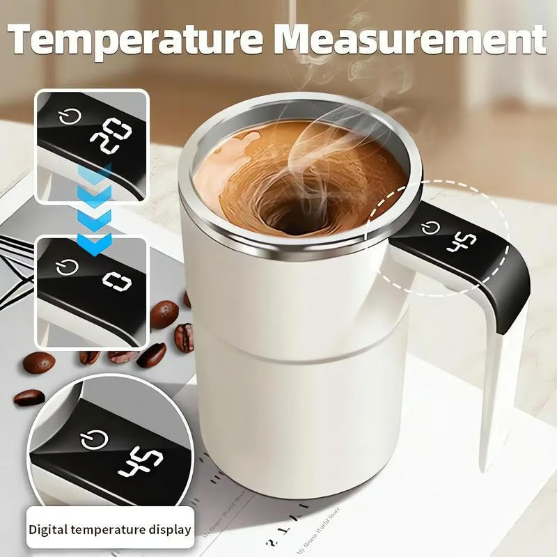 Smart Temp-Sense Self-Stirring Mug | USB-C Rechargeable with LCD Display