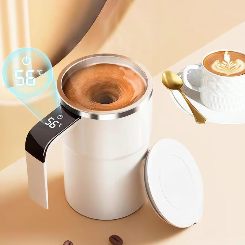 Smart Temp-Sense Self-Stirring Mug | USB-C Rechargeable with LCD Display