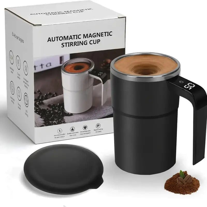 Smart Temp-Sense Self-Stirring Mug | USB-C Rechargeable with LCD Display