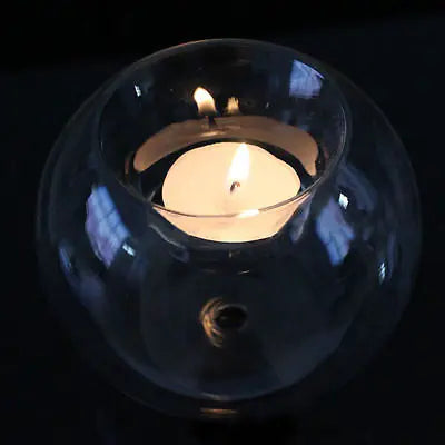 European Crystal Glass Candle Holder | Round Hollow Tealight Stand